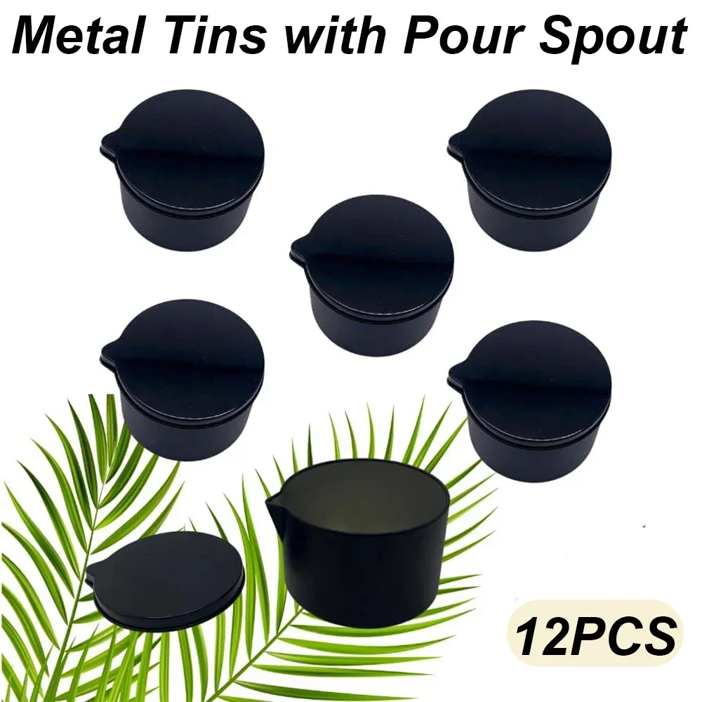 12PCS Silver Black Metal Tins  - đánh giá và giá Black Tin Candle
